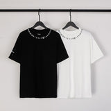 Real shot: summer letter logo creative crew neck short sleeve tee