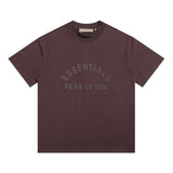 essential double line fog shorts icon laminated stereo letter round neck couple pullover