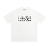 Heavyweight double gauze pure cotton short sleeve loose fit casual printed t-shirt