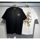 amri flow paint graffiti letter starry sky classic logo print short sleeve couple t-shirt