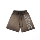 Hip-hop shorts american high street retroletter washed distressed printingshortsins five-quarter pants