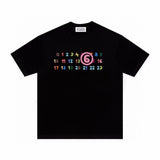 Colorful letter print heavyweight cotton short-sleeve t-shirt