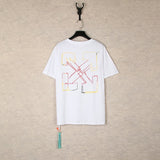 【eu size】authentic off-white print watercolor splatter gradient arrow graffiti ow short sleeve couple tee