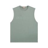 essential double line fog shorts icon laminated stereo letter round neck couple pullover