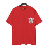 High version gods short sleeve heavy weight washed fog high street rock band skull pure cottonprinting round