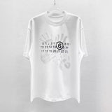 Spring/summer palm print drop shoulder short sleeve t-shirt