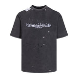 Collaborative distressed ripped & torn tee - authentic edition crew neck men's short sleeve t-shirt