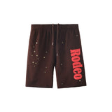 Spder hip-hop singer hotfix rhinestone foil letter print short sleeve t-shirt & rhinestone embellished shorts set (couple's style)