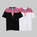 Correct version mb short-sleeved couple outfit colorful wings feather t-shirt marcelo european and american classic