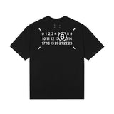 Ready-to-ship, actual product photos: minimalist short-sleeve summer t-shirt with reverse logo print and lettering