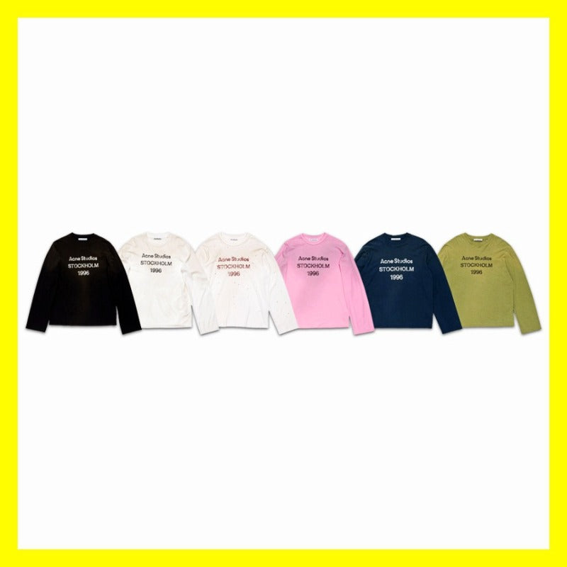 Cross-border insa washed and distressed old letter printing high street long-sleeved loose couple
