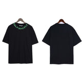 Cross-border pa spray-painted letter short-sleeved palm tree fog high street graffiti logo t