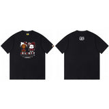 Top-tier! sanrio ou family summer bape seamless crewneck g pure cotton short-sleeve t-shirt for men