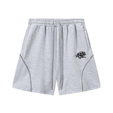 Hip-hop shorts american high street shorts letter embroiderstripes reflective terry loose half length pants sweatpants