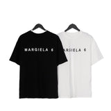 Simple letter and number print crew neck short sleeve t-shirt