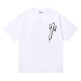 Cross-border foreign trade wholesale trapstar gradient letter ts tiger head printing short-sleeved couple loose high street