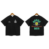 American rhu co-branded marlboro f formula traffic jam coconut tree sunset logo short-sleeved couple t