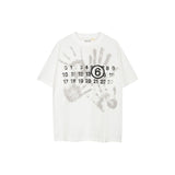 Maison margiela mm palm digital letter printingpure cotton short-sleeved t-shirt