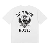 Rhude T Shirts Totem Simple Printing Cotton Casual Short Sleeve Men and Women