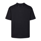 Square gradient fuzzy casual four corner stitching short sleeve cotton t-shirt