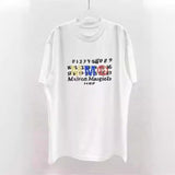 Colorful letter print cotton loose-fit short sleeve youth summer t-shirt