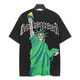high version gods short sleeve heavy weight washed fog high street skull pure cottonprinting round