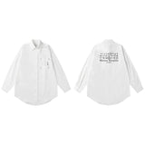 Letter embroidered pocket detail relaxed fit shirt