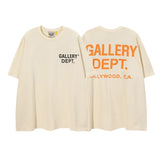 Export american retrog@llery short-sleeved t-shirt boys ins high street loose couple half-sleeved women d