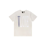 Vlone T Shirt Spring Summer Oil Painting Letter Print