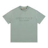 essential double line fog shorts icon laminated stereo letter round neck couple pullover