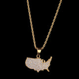 Jewelry Diamond Map Plate Pendant Necklace