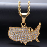 Jewelry Diamond Map Plate Pendant Necklace