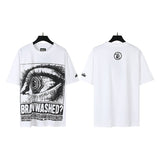 american trend high quality loose t-shirt pure cotton front and rear high-definition printing casualcoupletrendy short sleeves