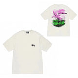 Summer running volume stussy short-sleeved t-shirt dice black eight ice cream comfy basics american couple summer t