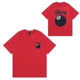 Summer running volume stussy short-sleeved t-shirt dice black eight ice cream comfy basics american couple summer t