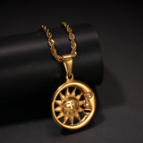 Jewelry "Face Sun" Alloy Pendant Necklace