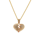 Jewelry Full Diamond Band-Aid Heartbreak Pendant Necklace St. Valentine's lightning
