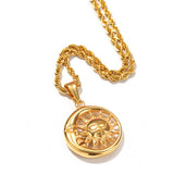 Jewelry "Face Sun" Alloy Pendant Necklace