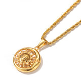 Jewelry "Face Sun" Alloy Pendant Necklace