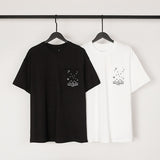 Chest pocket detail lightweight minimalist pure cotton short sleeve t-shirt