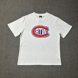 Wholesale foreign trade corteiz devil's island letter logo print short sleeve fog high street couple oversized t-shirt