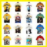 High version gods short sleeve heavy weight washed fog high street rock band skull pure cottonprinting round