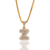 Jewelry Full Diamond 26 Letter Pendant Necklace Alphabet Pieces Word Up