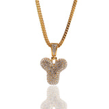 Jewelry Full Diamond 26 Letter Pendant Necklace Alphabet Pieces Word Up