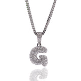 Jewelry Full Diamond 26 Letter Pendant Necklace Alphabet Pieces Word Up