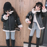 Girl Jacket Girl's Leather Cloth Winter Clothing Kids' Clothing