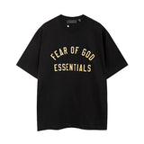 Fog icon double line essentials american high street summerloose couple short sleeve trendy heavy weight t-shirt