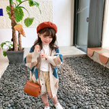 Girl Jacket Women's Teens Coat Diamond Plaid Autumn and Winter Clothing