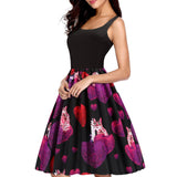 Graduation Dress Homecoming Dress Valentine's Day Women's Vest Stitching Printing Large Swing Dress
