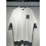 [gram] am flow paint graffiti letter starry sky classic logo print short sleeve couple t-shirt